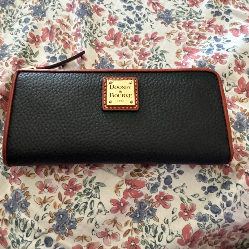 Dooney & Bourke Black and Brown Leather Wallet